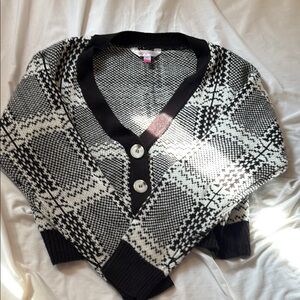 No Boundaries Black and White Checkered Cardigan